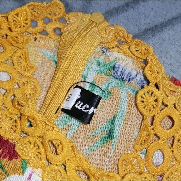 Yellow Floral Mini Dress  - Picture 7 of 8